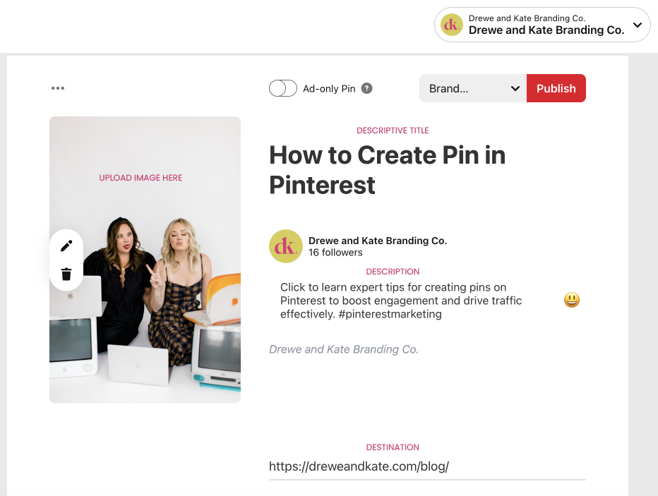 Pinterest Tutorial for adding a pin
